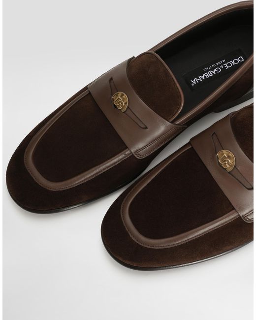 Dolce & Gabbana White Split Calfskin Slipper for men