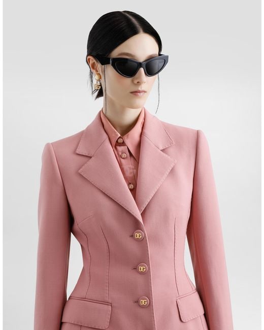 Dolce & Gabbana Pink Dolce Single-Breasted Jacket