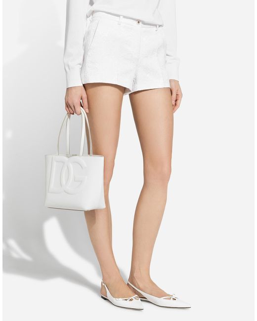 Dolce & Gabbana White Brocade Shorts