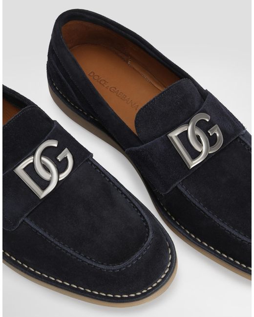 Dolce & Gabbana White Suede Loafers for men