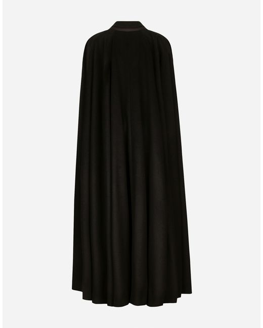 Dolce & Gabbana Black Single-Breasted Wool And Cashmere Cape
