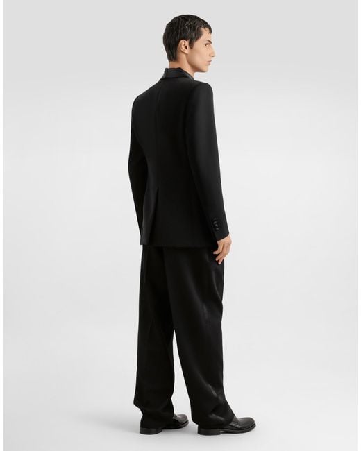 Dolce & Gabbana Wool Gabardine Trousers in Black für Herren