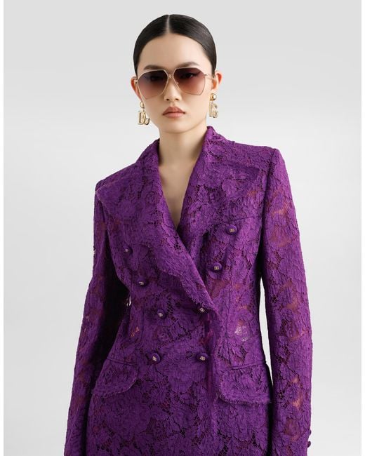 Giacca Doppiopetto di Dolce & Gabbana in Purple