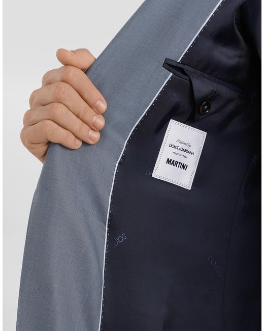 Dolce & Gabbana Blue Single-Breasted Wool And Silk Suit for men