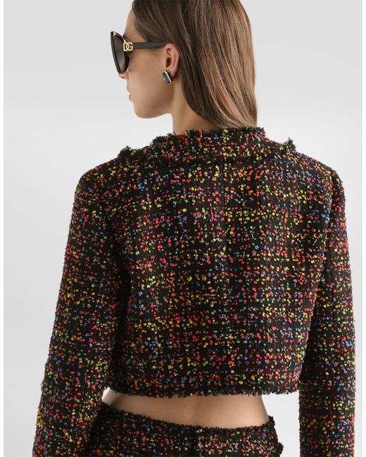 Dolce & Gabbana Black Short Tweed Jacket