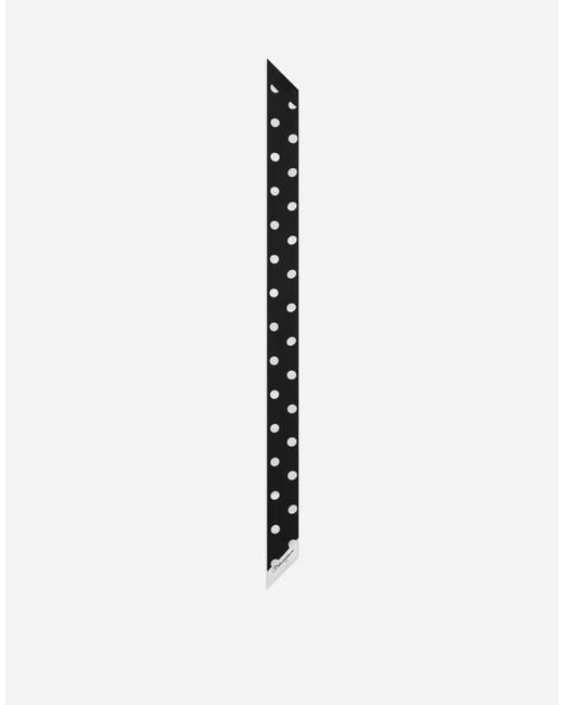 Dolce & Gabbana White Cotton Headscarf With Striped And Polka-Dot (6X100)