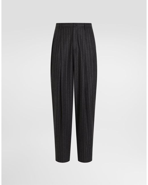 Dolce & Gabbana Multicolor Pinstripe Flannel Trousers for men