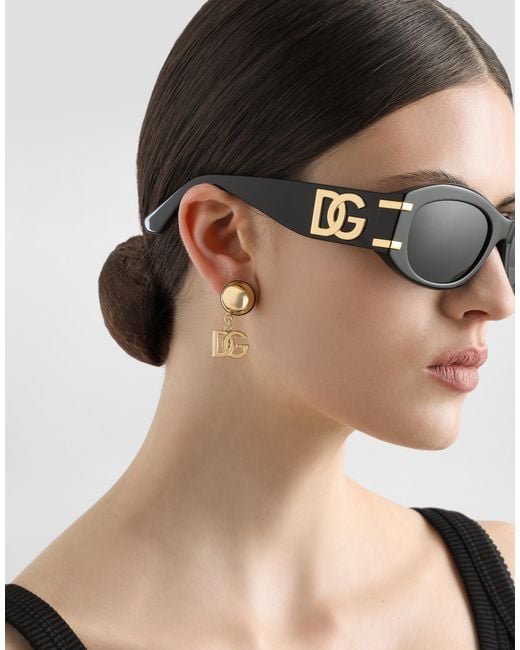Dolce & Gabbana White Dg Clip Earrings