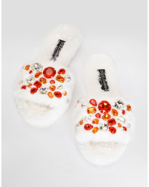 Dolce & Gabbana White Ciabatta Flat