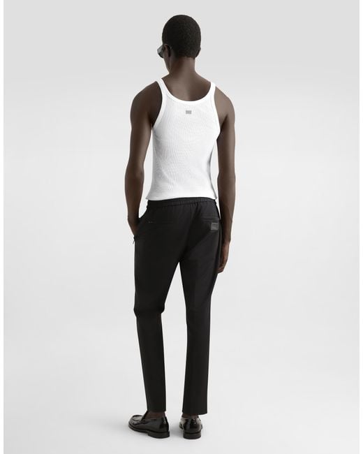 Dolce & Gabbana White Fine-Rib Slim-Fit Singlet With Tag for men