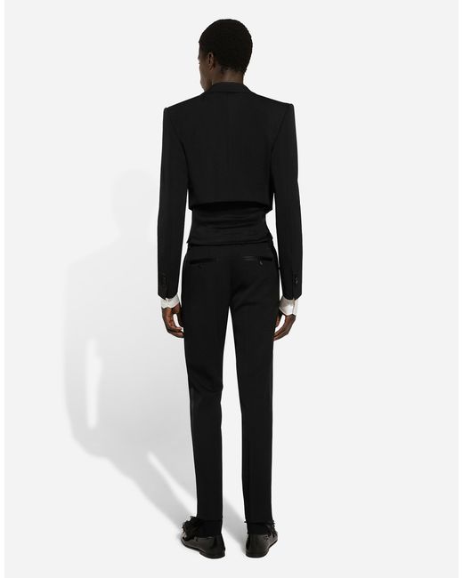 Dolce & Gabbana Black Single-Breasted Silk Vest for men