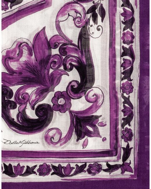 Dolce & Gabbana Majolica- Cashmere And Silk Stole Purple