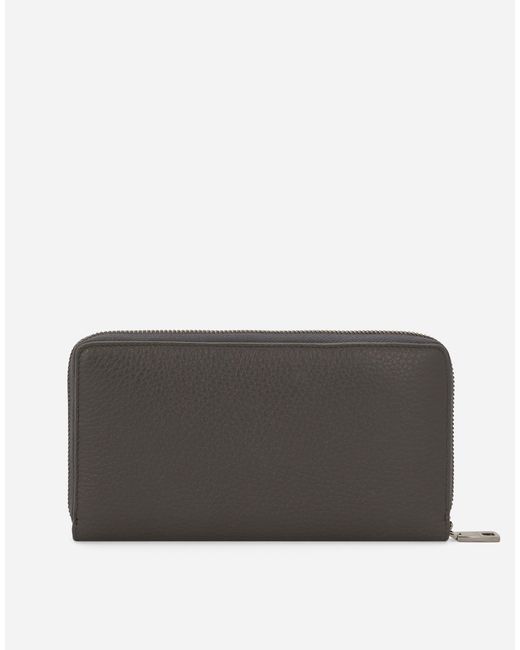 Dolce & Gabbana Gray Zip-Around Dg Logo Wallet for men