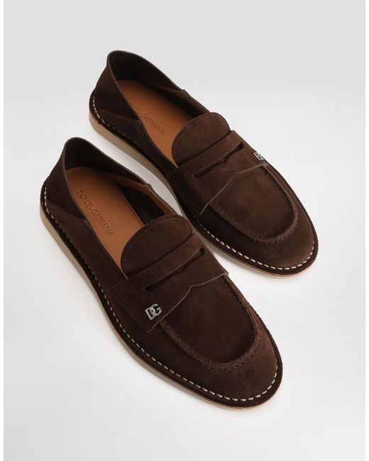 Dolce & Gabbana Brown Reversed Calfskin Slipper for men