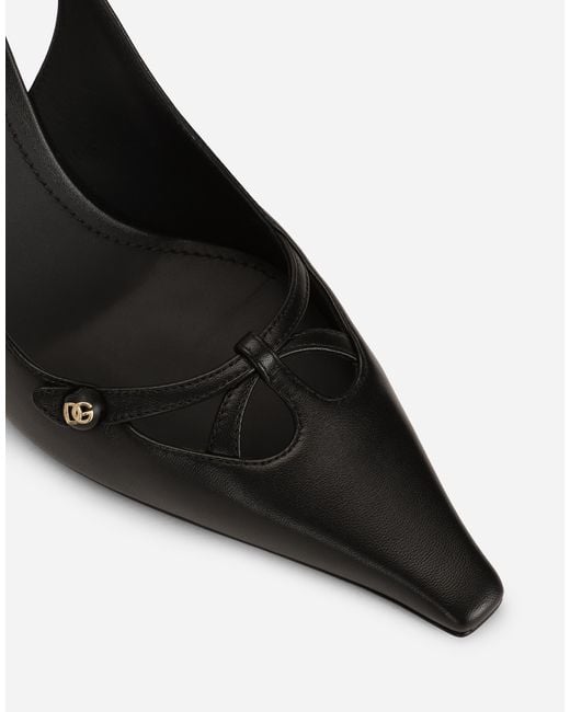 魅力【Dolce & Gabbana】ナッパレザー スリングバックパンプス DOLCE & GABBANA 】ナッパレザー スリングバックパンプス