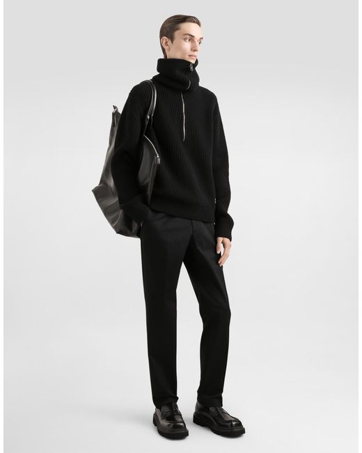 メンズ Dolce & Gabbana テーラード コットン パンツ Black