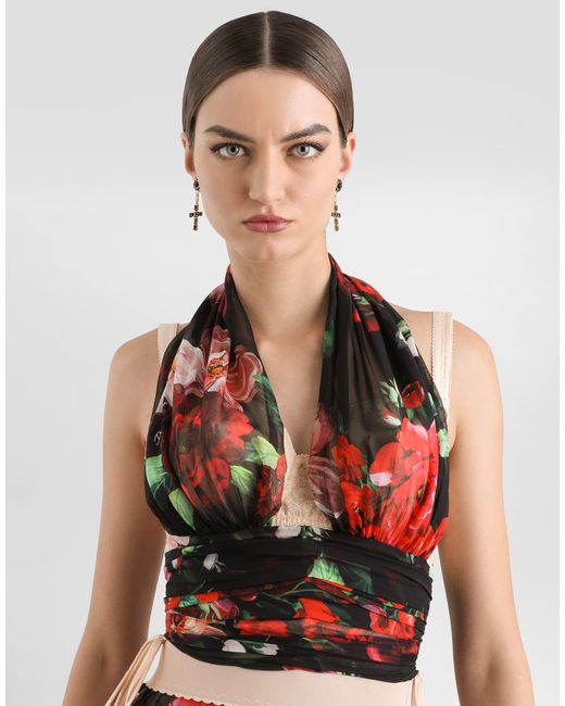 Dolce & Gabbana ロングスイングイヤリング クロス Natural