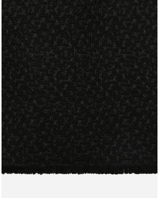 Dolce & Gabbana Black Raschel Tweed Midi Dress With Dg Logo