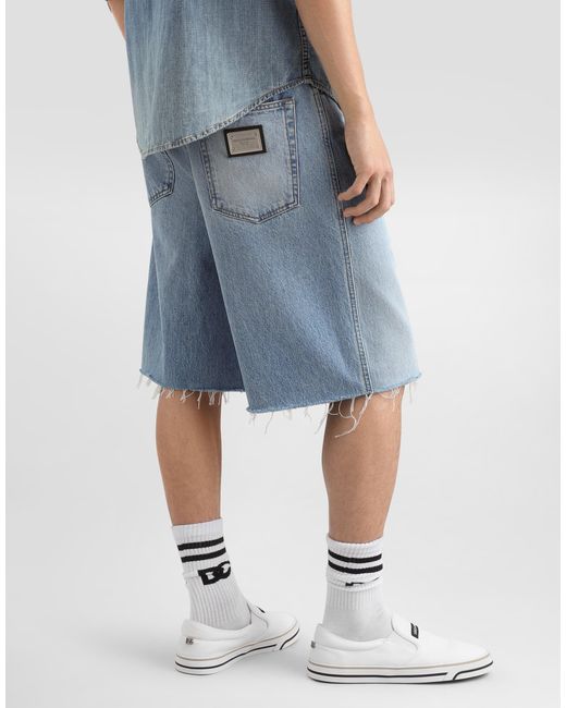 Dolce & Gabbana Blue Denim Bermuda Shorts for men