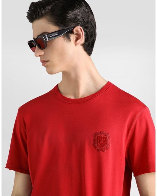 Dolce & Gabbana Red T-Shirt M/Corta Giro for men