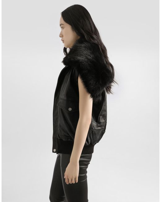 Dolce & Gabbana Black Vintage Leather Jacket
