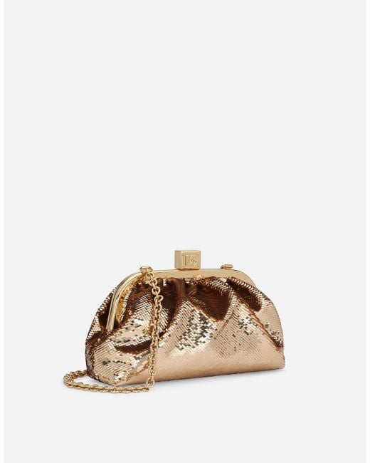 Dolce & Gabbana Yellow Maria Sequined Clutch