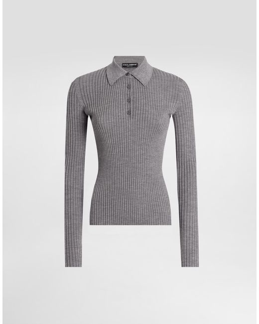 Dolce & Gabbana Blue Ribbed Wool Pullover