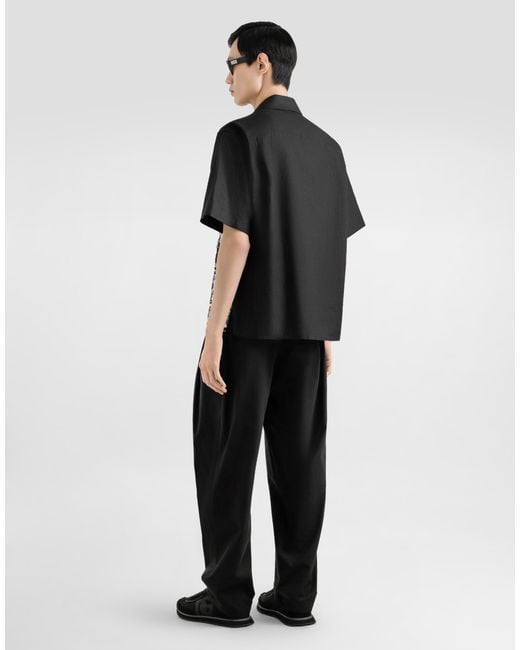 Dolce & Gabbana Black Poplin Trousers for men