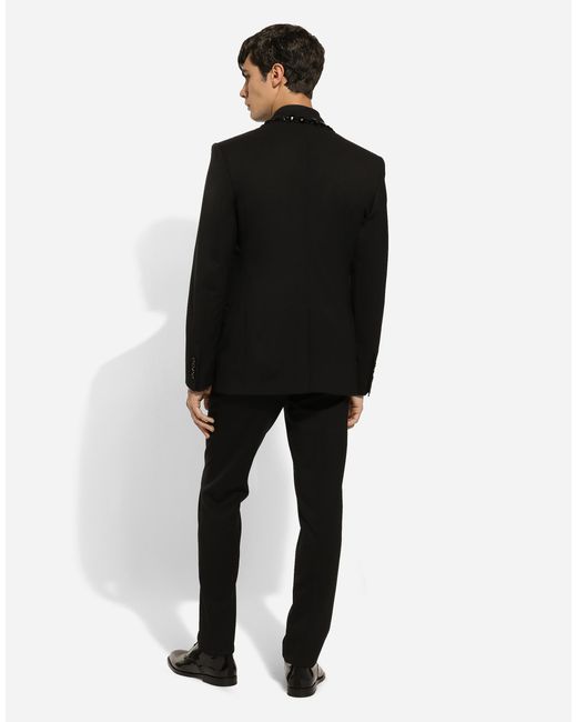 メンズ Dolce & Gabbana パンツ ストレッチウールツイル Black
