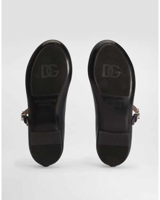 Dolce & Gabbana White Nappa Leather Ballet Flats