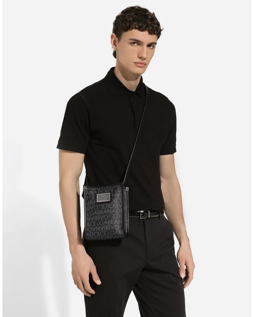 Dolce & Gabbana Black Small Printed Jacquard Shopper for men