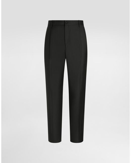 Dolce & Gabbana Black Virgin Wool Trousers for men