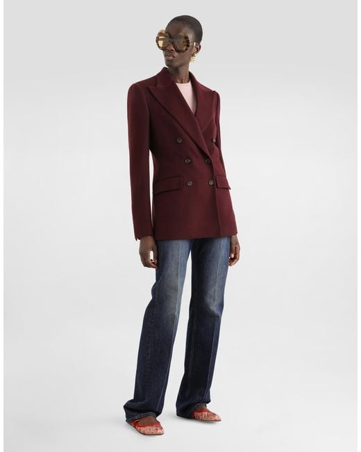 Dolce & Gabbana Purple Double-Breasted Cashmere Jacket