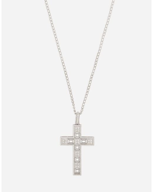 Dolce & Gabbana White 381 Pendente Croce R for men