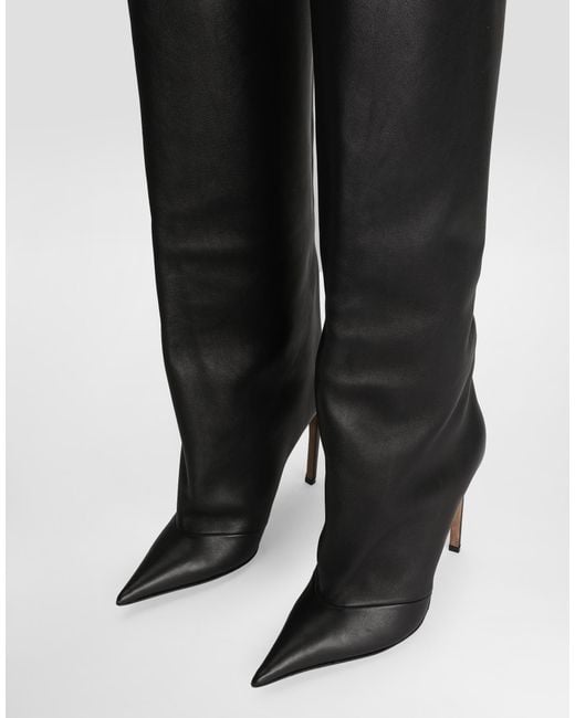 Dolce & Gabbana Devotion Calfskin Boots Black