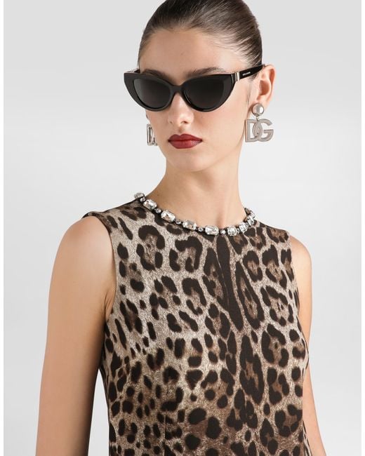 Dolce & Gabbana Brown Leo- Cady Dress