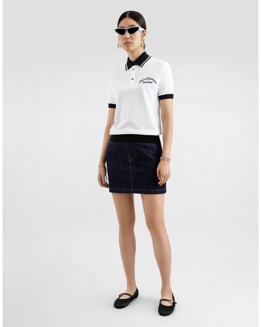 Polo Corta di Dolce & Gabbana in White