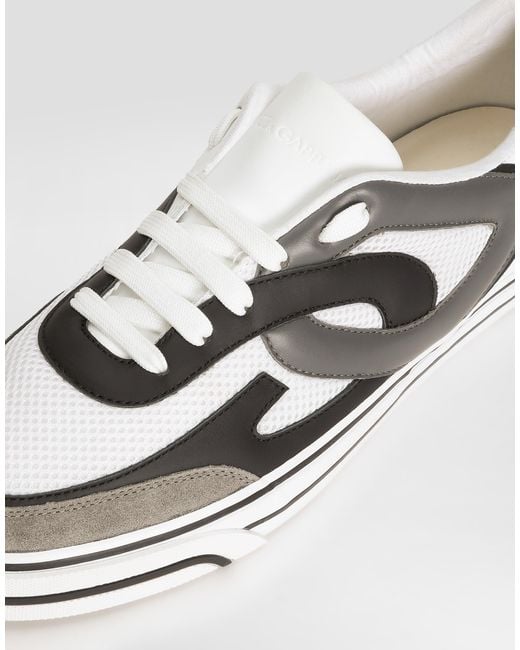 Dolce & Gabbana White Dg Sailing Leather Sneakers for men