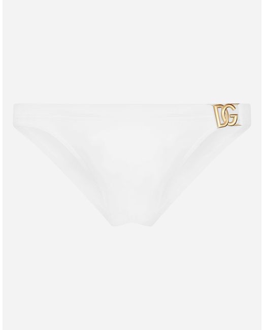 Slip mare con fibbia logo DG da Uomo di Dolce & Gabbana in Bianco | Lyst