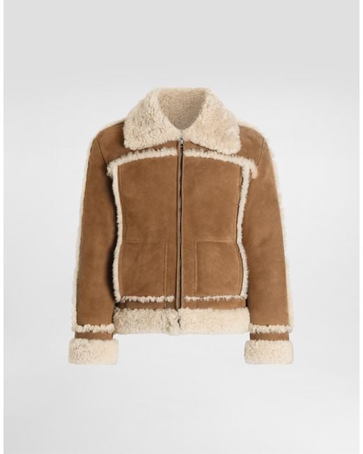 メンズ Dolce & Gabbana Sheepskin Jacket Natural