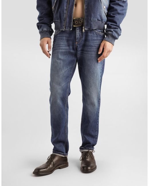 Dolce & Gabbana Blue Denim Trousers for men