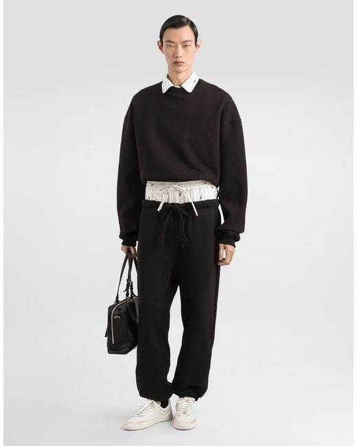 Dolce & Gabbana Black Jersey Jogging Trousers for men