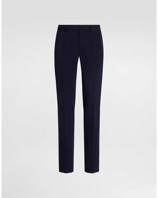 Dolce & Gabbana Bi-Stretch Wool Canvas Trousers in Blue für Herren