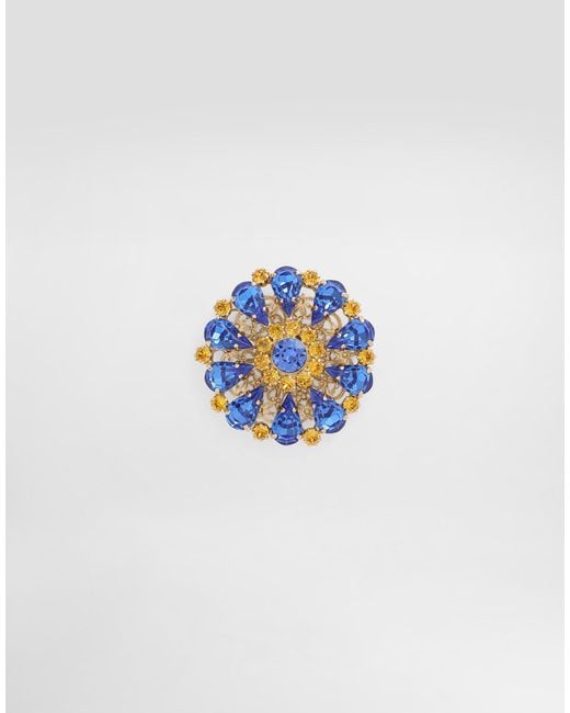 Spilla Con Strass di Dolce & Gabbana in Blue da Uomo