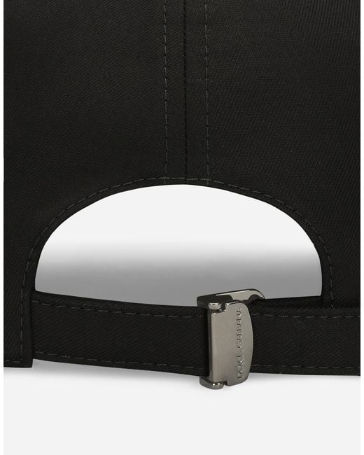 Dolce & Gabbana Black Logo-Emboridery Cotton Baseball Cap for men