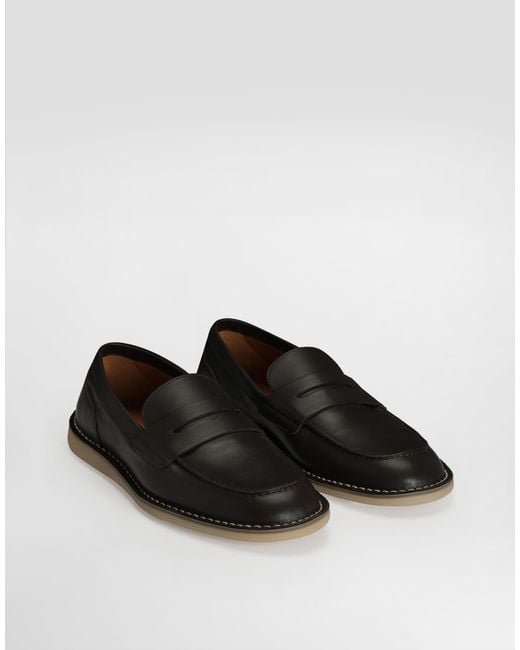 Dolce & Gabbana White Calfskin Slipper for men