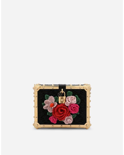 Sac Dolce Box En Raphia Travaillé Au Crochet Dolce & Gabbana en coloris Red