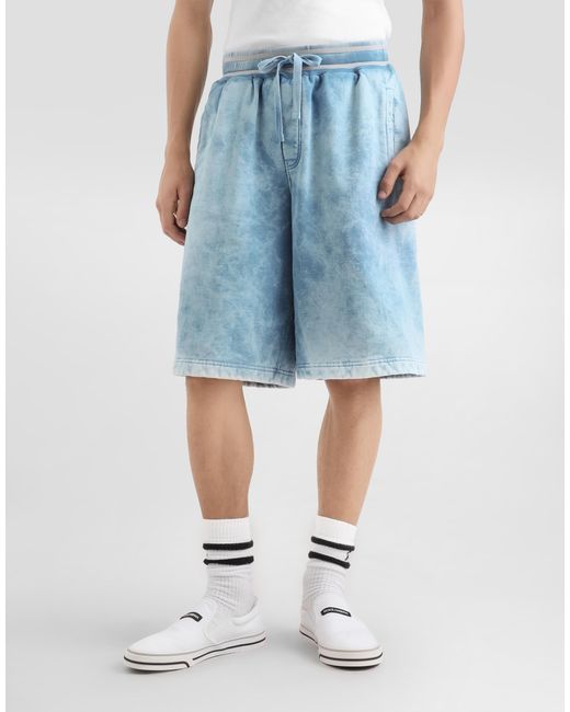 Dolce & Gabbana Blue Treated Jersey Bermuda Shorts for men