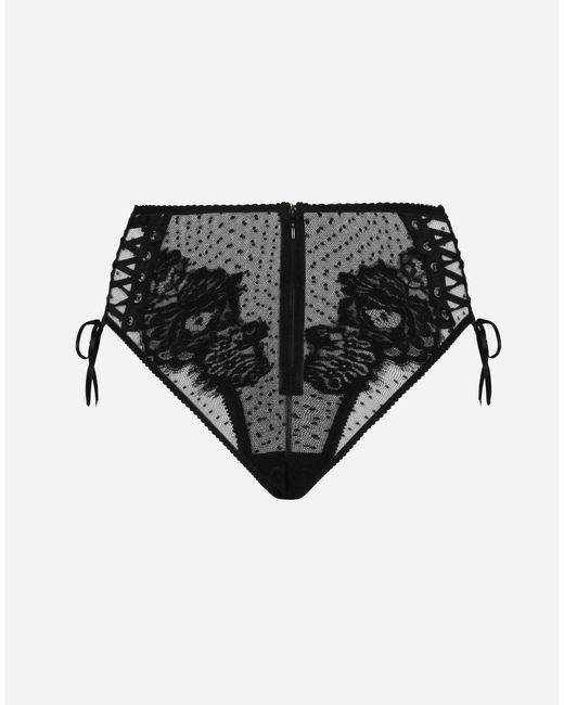 Dolce & Gabbana ハイウエストショーツ レース Black