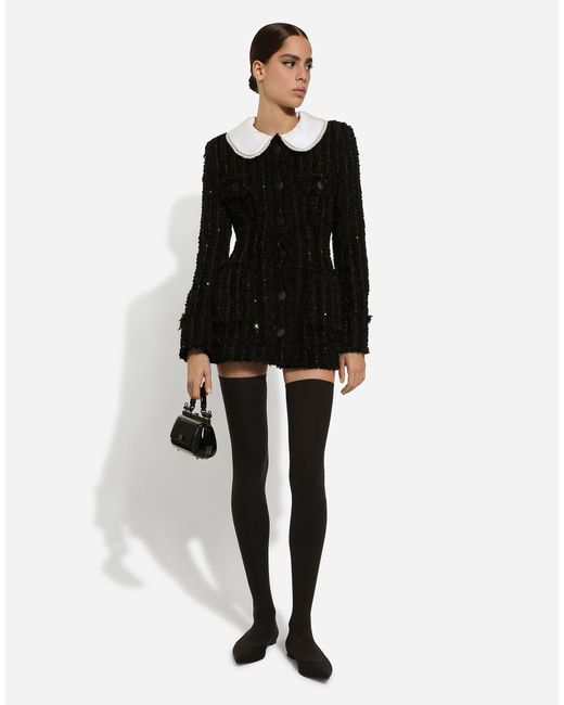 Dolce & Gabbana サイハイブーツ ストレッチジャージー White